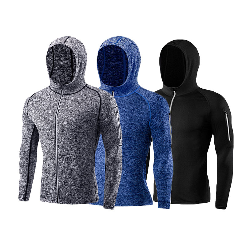 Running Gear Jacket - Men's Spring Fall Tight Compression Hooded