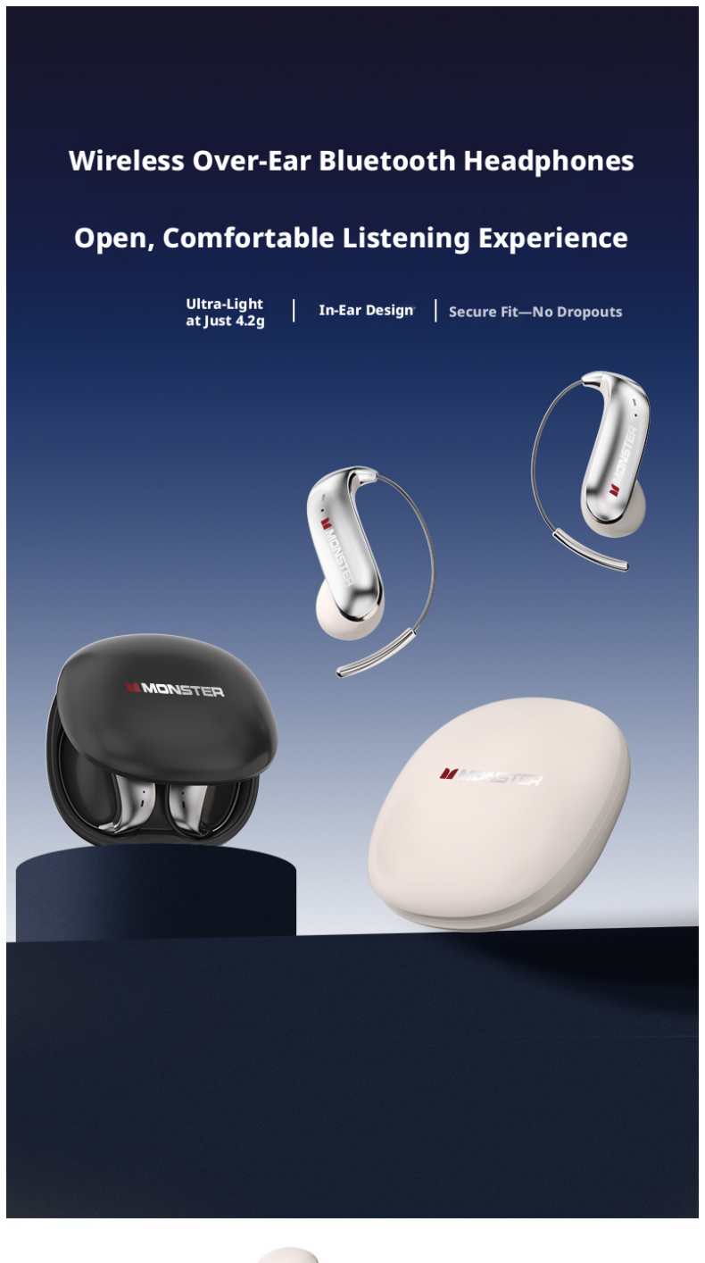 MONSTER C01 Open Ear Hook Wire - Earphone Sport Hook ulasan dan harga