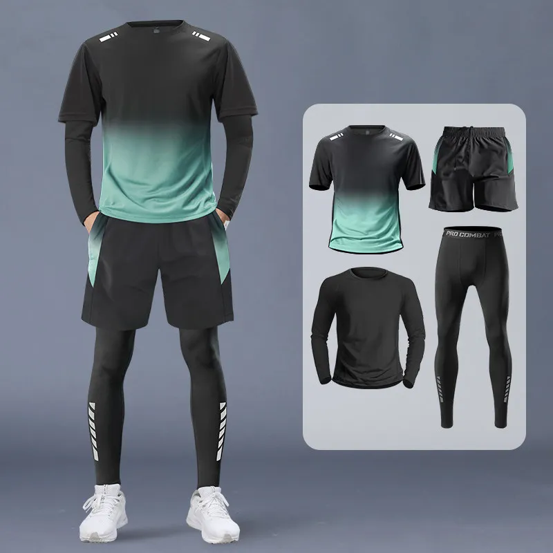 Men's 4-Piece Athletic Set - P - Running Gear Quick Dry ulasan dan harga