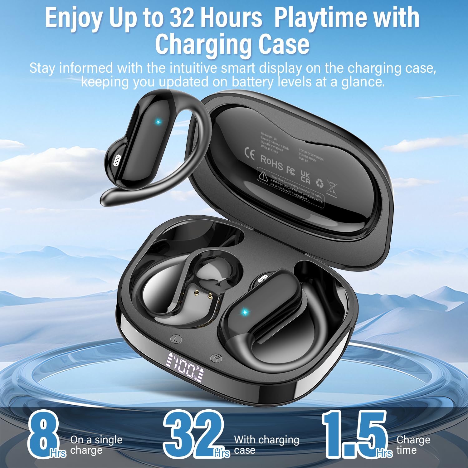 2026 Open-Ear Earbuds Bluetoot - Earphone Sport Hook ulasan dan harga