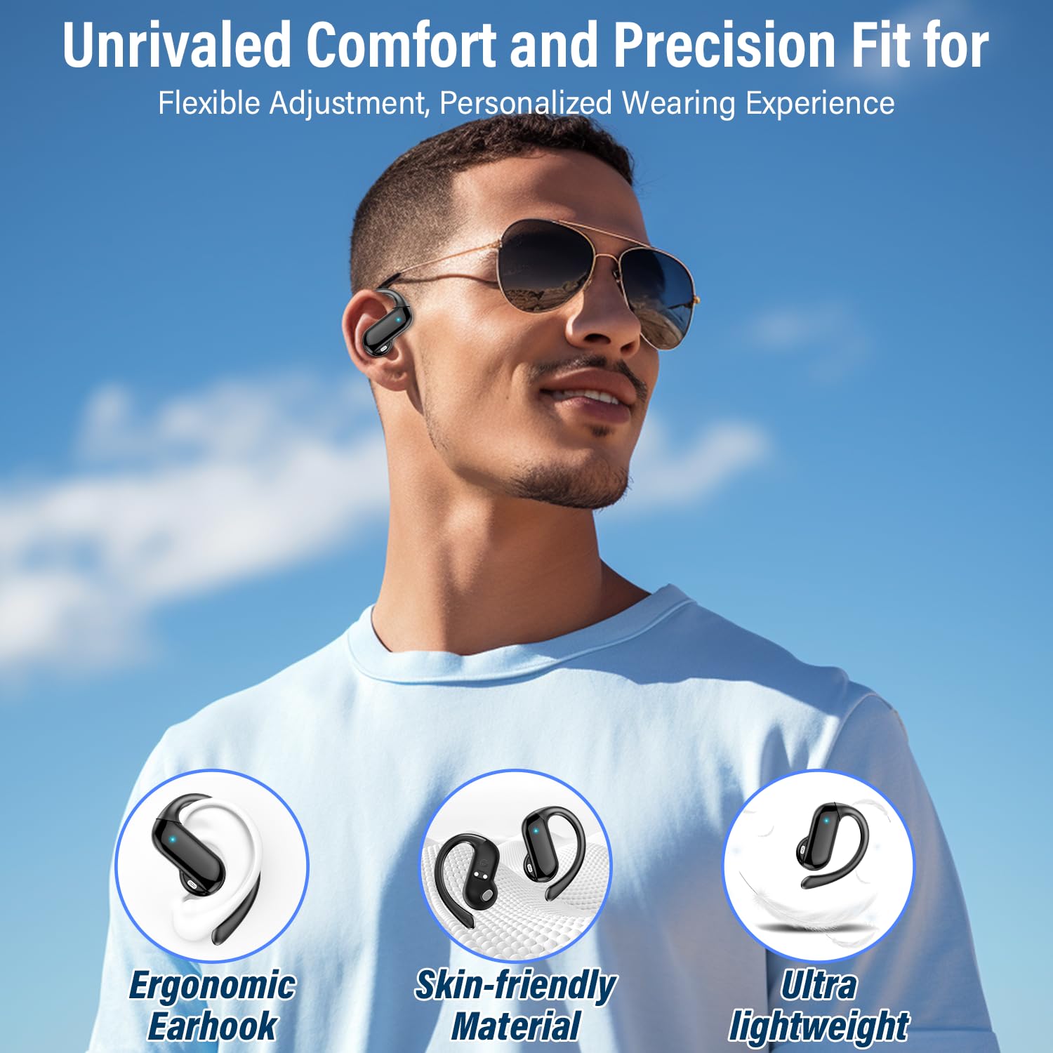 2026 Open-Ear Earbuds Bluetoot - Earphone Sport Hook ulasan dan harga